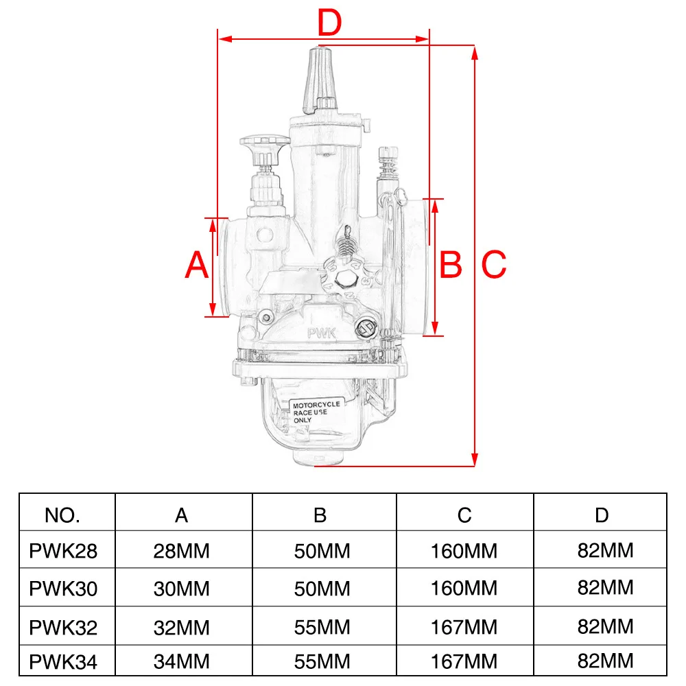 

Universal 28 30 32 34mm 2T 4T Motorcycle Carburetor For Keihin Koso OKO PWK For Yamaha Honda 75cc-250cc With Power Jet Dirt Bike
