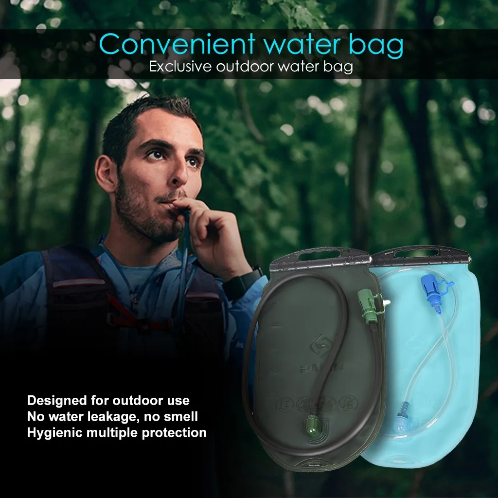 

New 2pcs 2.5L TPU Ultralight Foldable Water Bag Soft Flask Bottle Outdoor Sport Hiking Camping Water BagWater Reservoir Water