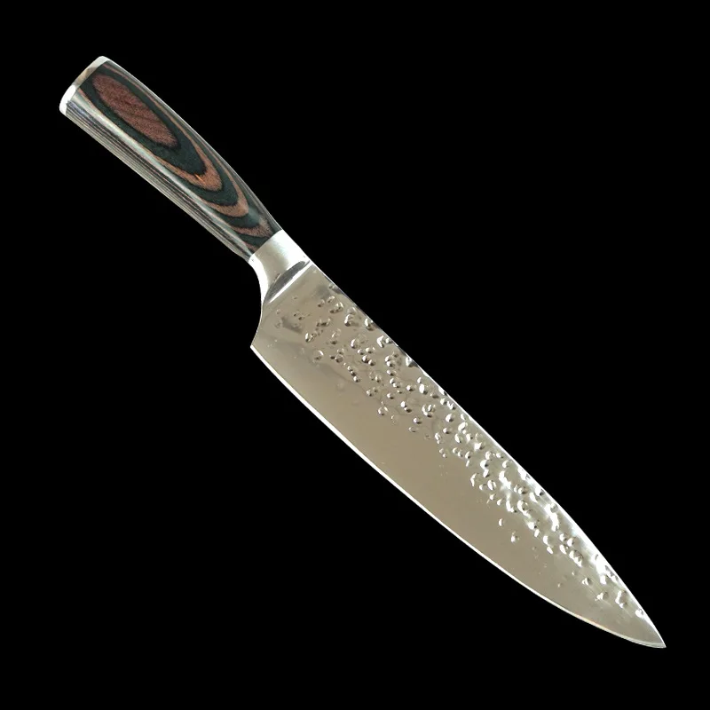 Hammer forging 8 inch chef's knife kitchen bread sliced raw fish | Kitchen Knives