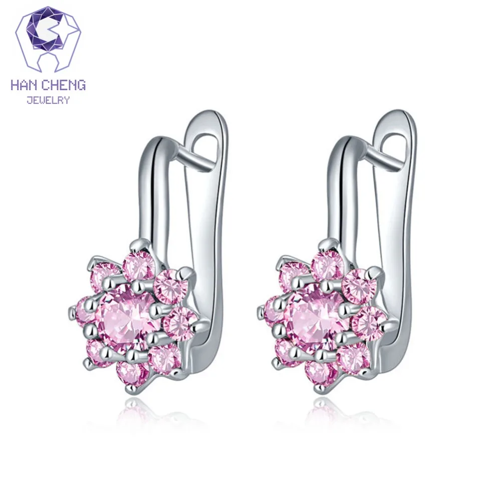 HanCheng новые модные роскошные U образные серьги гвоздики с цирконом класса ААА и