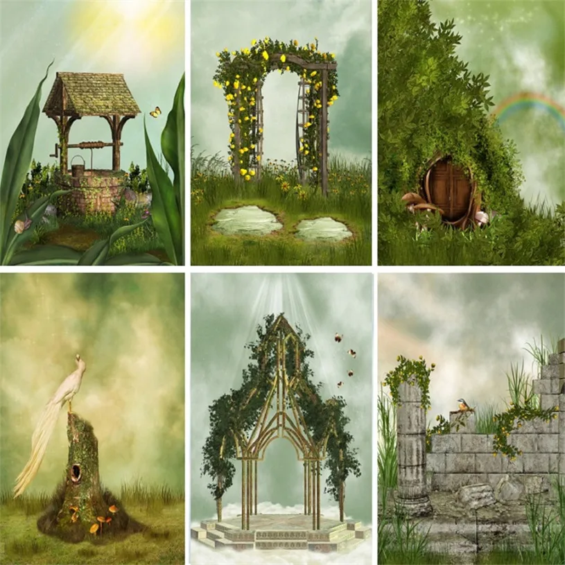 Nitree Фото Студия фотография фон мультфильм джунгли HD узор Радуга Виниловый ткань