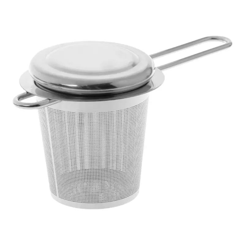 

W3JA Reusable Mesh Tea Infuser Stainless Steel Strainer Loose Leaf Teapot Spice Filter With Lid Cups Kitchen Accessories