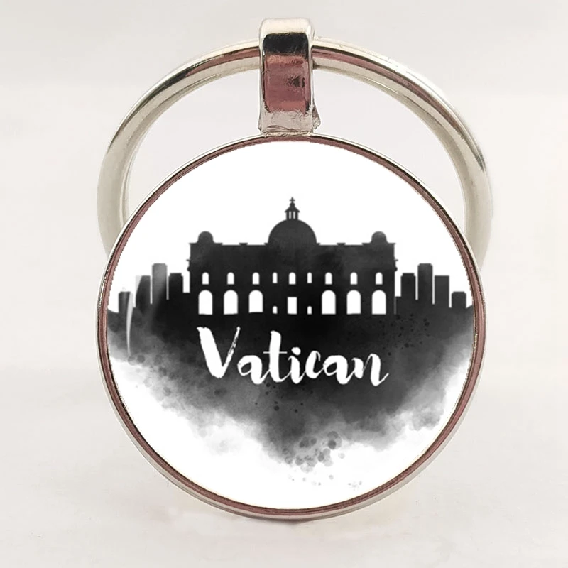 Хит продаж модное Город Силуэт узор Dallas Барселона стекла подвеска цепочка для