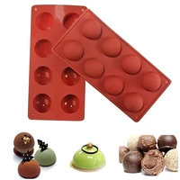 8 cavity semi sphere silicone mold for hot chocolate bomb cake jelly pudding mousse mold diy baking mould