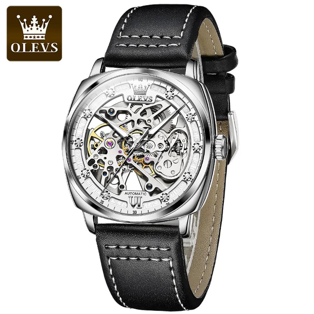 

2021 OLEVS Luxury Men's Hollow Craft Mechanical Watch Fashion Luminous Waterproof Top Brand Sports Clock Relogio Masculino 6651
