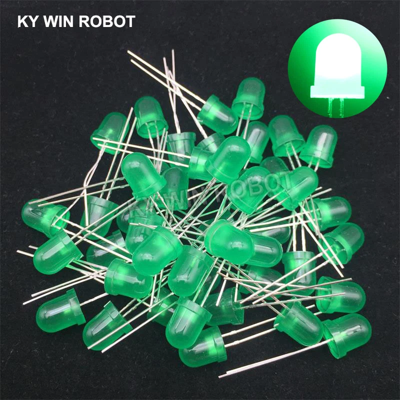 50pcs 8mm LED Diode 8 mm Assorted Kit White Green Red Blue Yellow DIY Light Emitting Diode