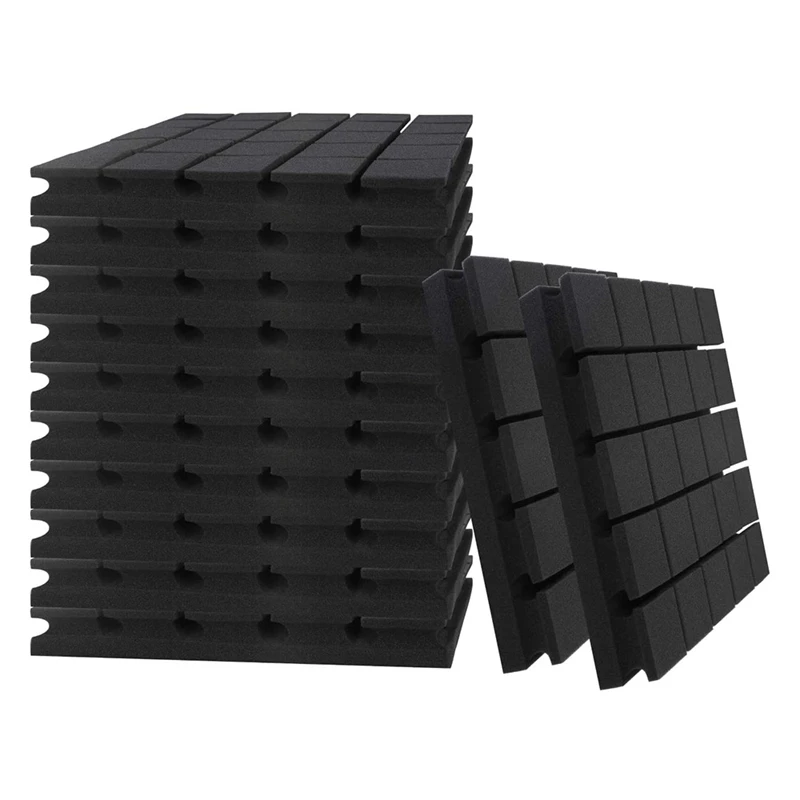 

12 Pcs Sound-Absorbing Foam Board,Studio Wedge-Shaped Brick, Sound Insulation Board Wedge-Shaped Board, 25 Square Design CNIM Ho