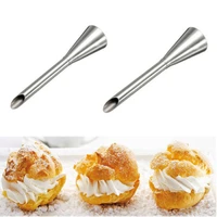 2pc distinct stainless steel nozzle cake cream puff decor small pastry icing piping cake decorating tools