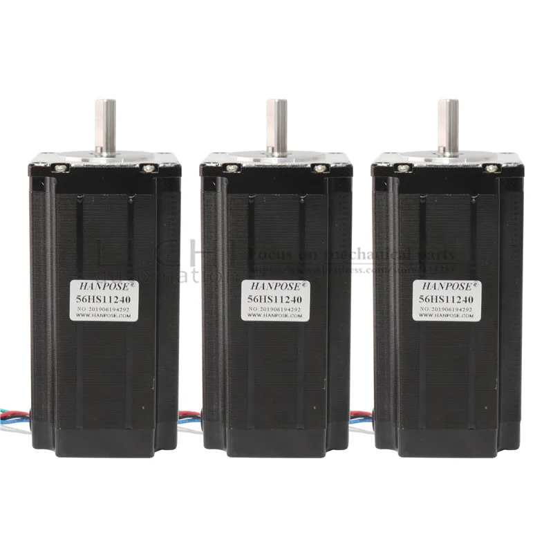 3 шт. NEMA 23 112 мм(4.0A, 300N. cm) 23HS11240 NEMA23 черный мотор для робота и ЧПУ Гравировальный фрезерный станок 3D принтер