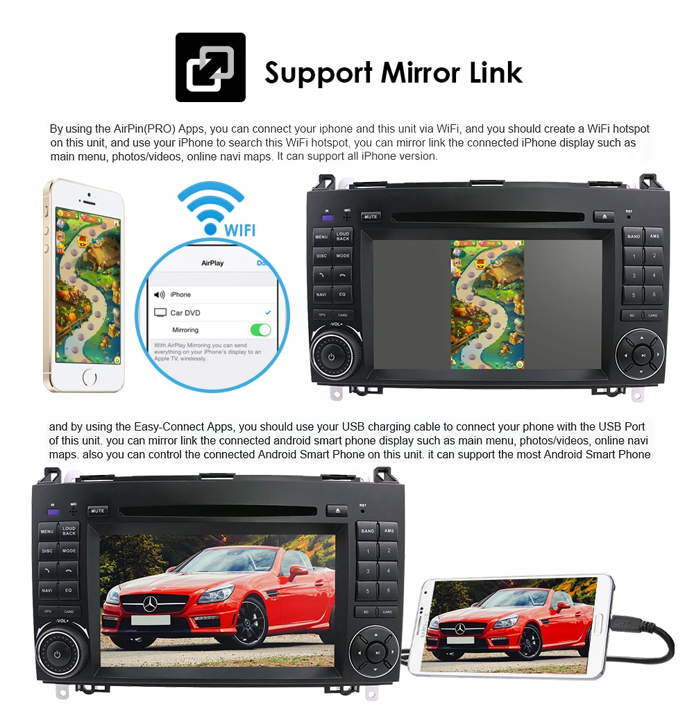 2din Android9.0 CarDVD gps головное устройство для Mercedes Benz B200 A B Class W169 W245 Viano Vito W639 Sprinter W906 4G Bluetooth радио