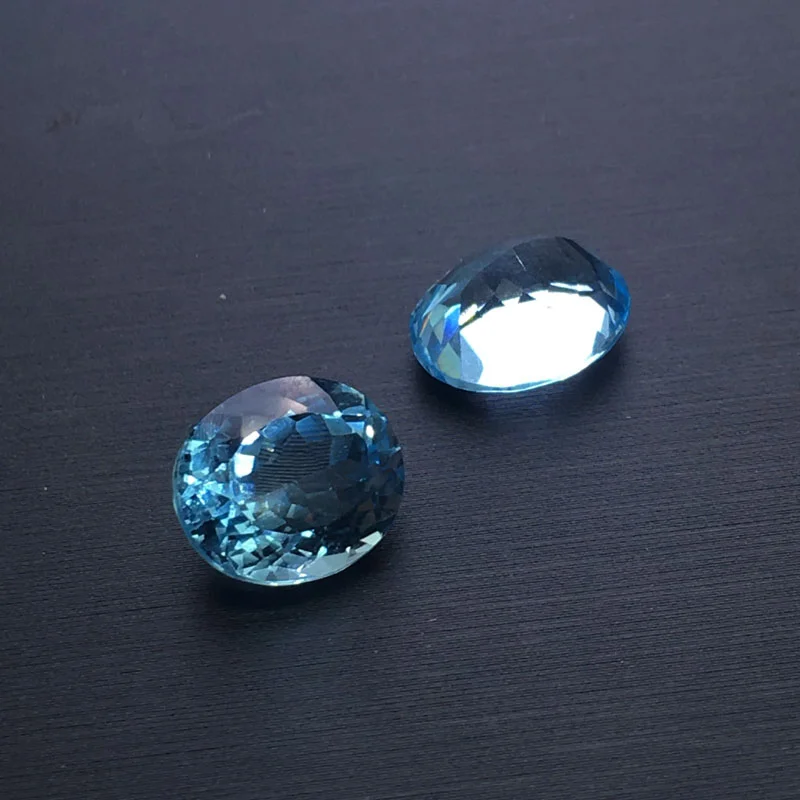CSJ настоящий Натуральный топаз неба свободный драгоценный камень овальной