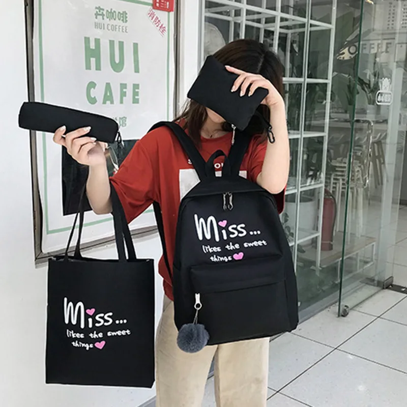 Новинка 4 шт./компл. женские школьные рюкзаки школьный ранец для подростков