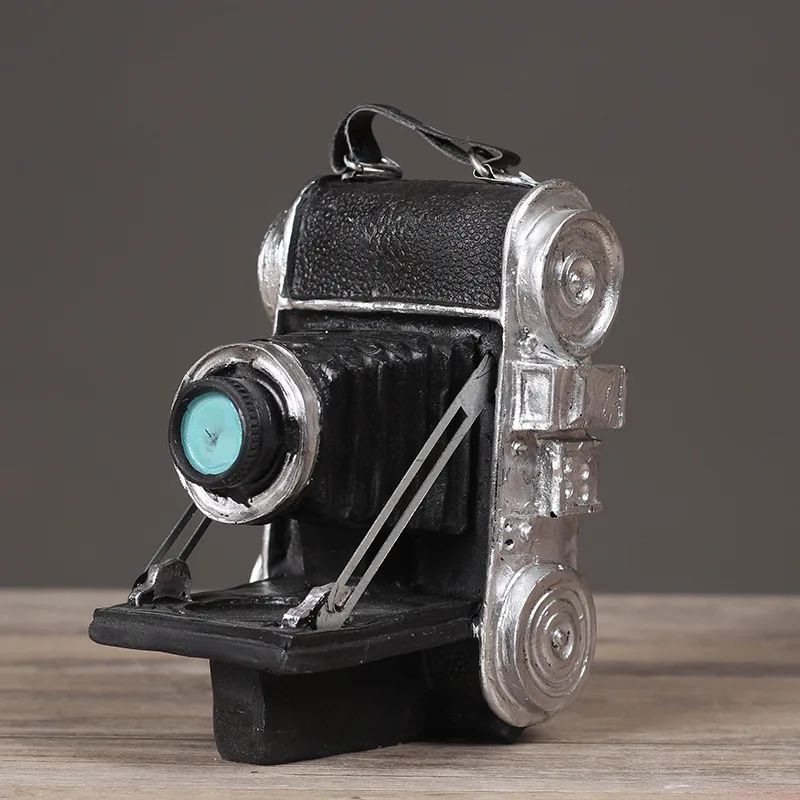 

Bar Desktop Office Retro Imitation Resin Mini Camera Model Home Display Vintage Chic Antique Decor Figurine Desk Decoration 2019
