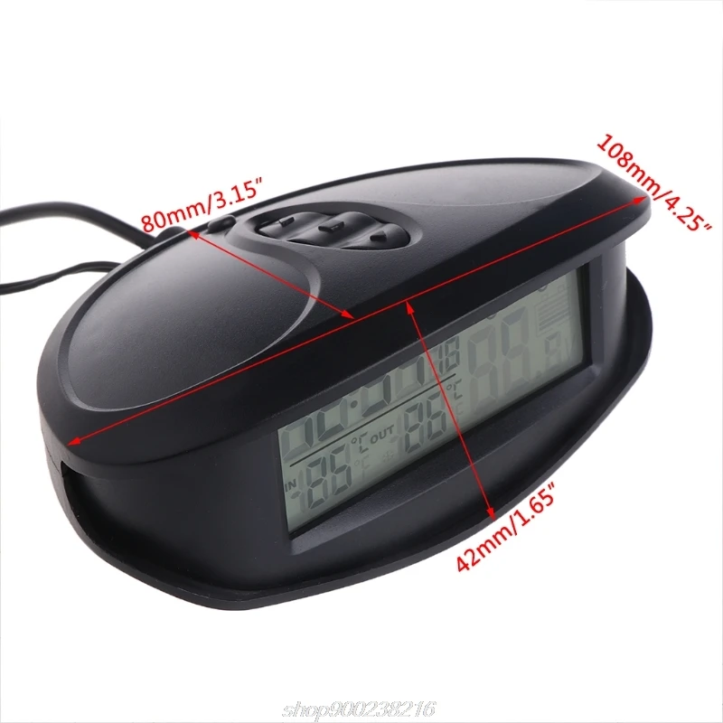 

Digital Car In & Outdoor Thermometer Voltmeter Time Clock Alarm Backlight EC98 J18 21 Dropshipping