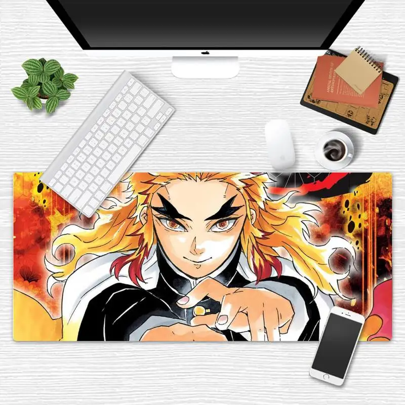 

Demon Slayer Rengoku Kyoujurou Large Mouse pad PC Computer mat X XL XXL Non slip Cushion Thickness 2mm LockEdge equal LE