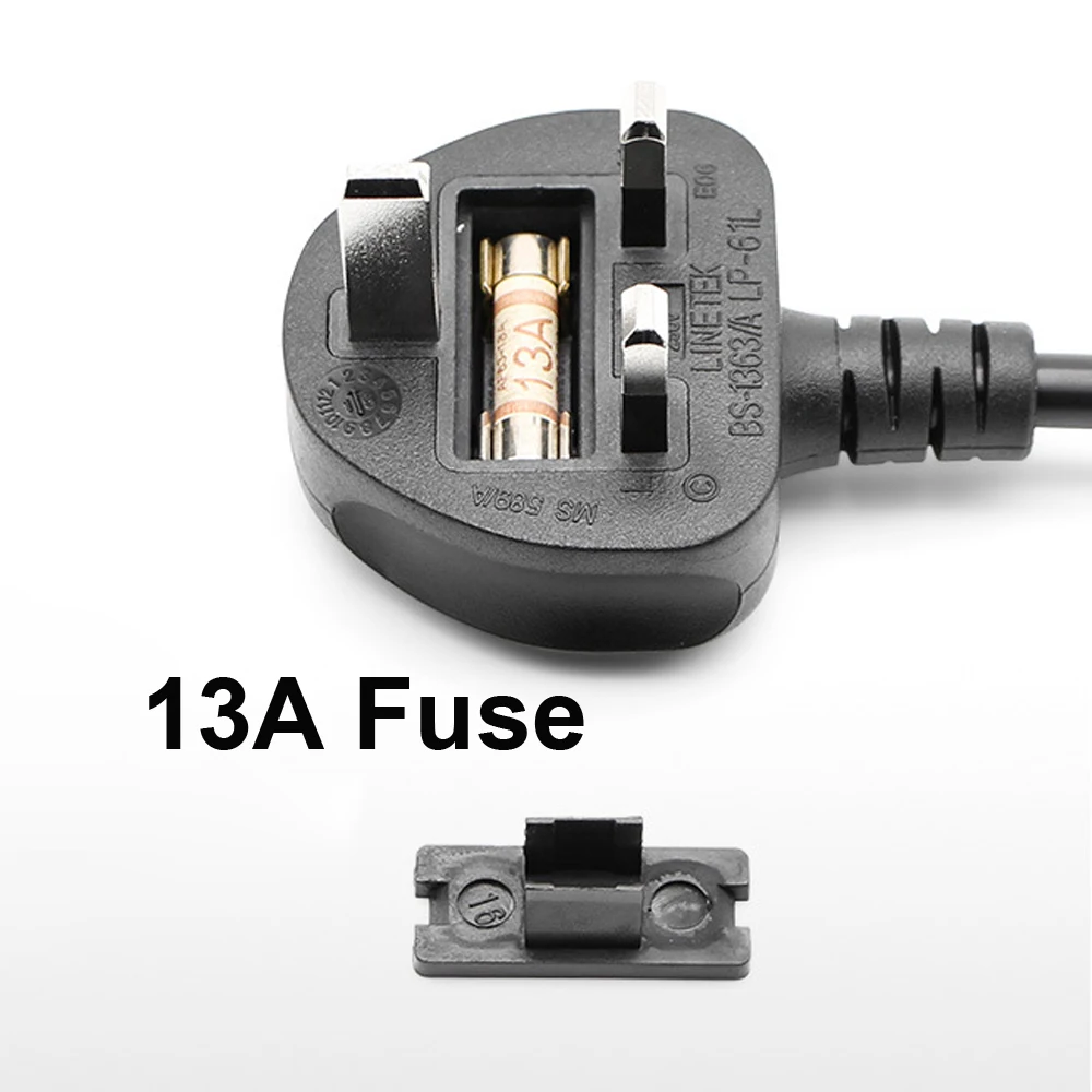 Шнур питания переменного тока 3 зубца шнура кабель для ноутбуков UK вилка шнур 1 2