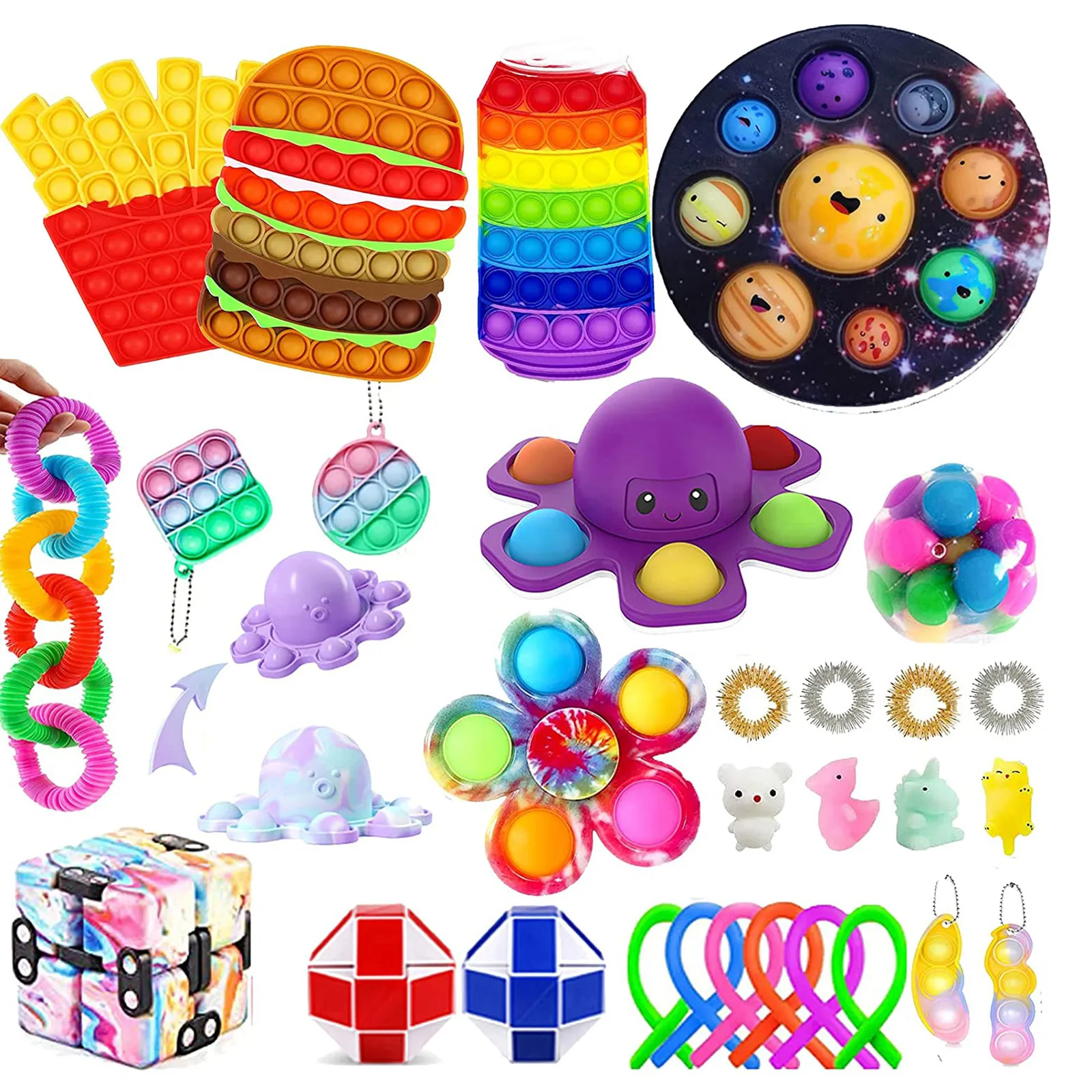 

Календарь с подарками, детские игрушки с пузырьками для снятия стресса