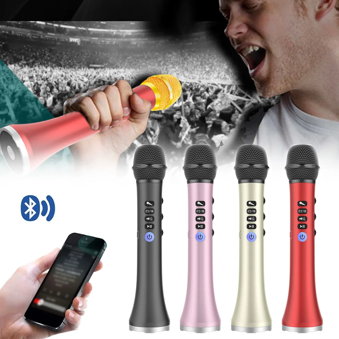 

Wireless Bluetooth microphone karaoke, intelligent management of songs, suitable for home portable handheld microphone