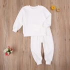 Детская толстовка для мальчиков и девочек преддошкольного возраста Комплекты одежды однотонные Цвет толстовка с круглым вырезом и с длинными штанами комплект из 2 предметов; Комплекты одежды на весну-осень комплект От 2 до 7 лет