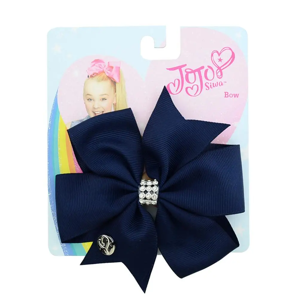 1 шт 4 5 &quotJoJo клип дети красочные волосы лук с зажимом Бутик Grosgrain ленты со стразами