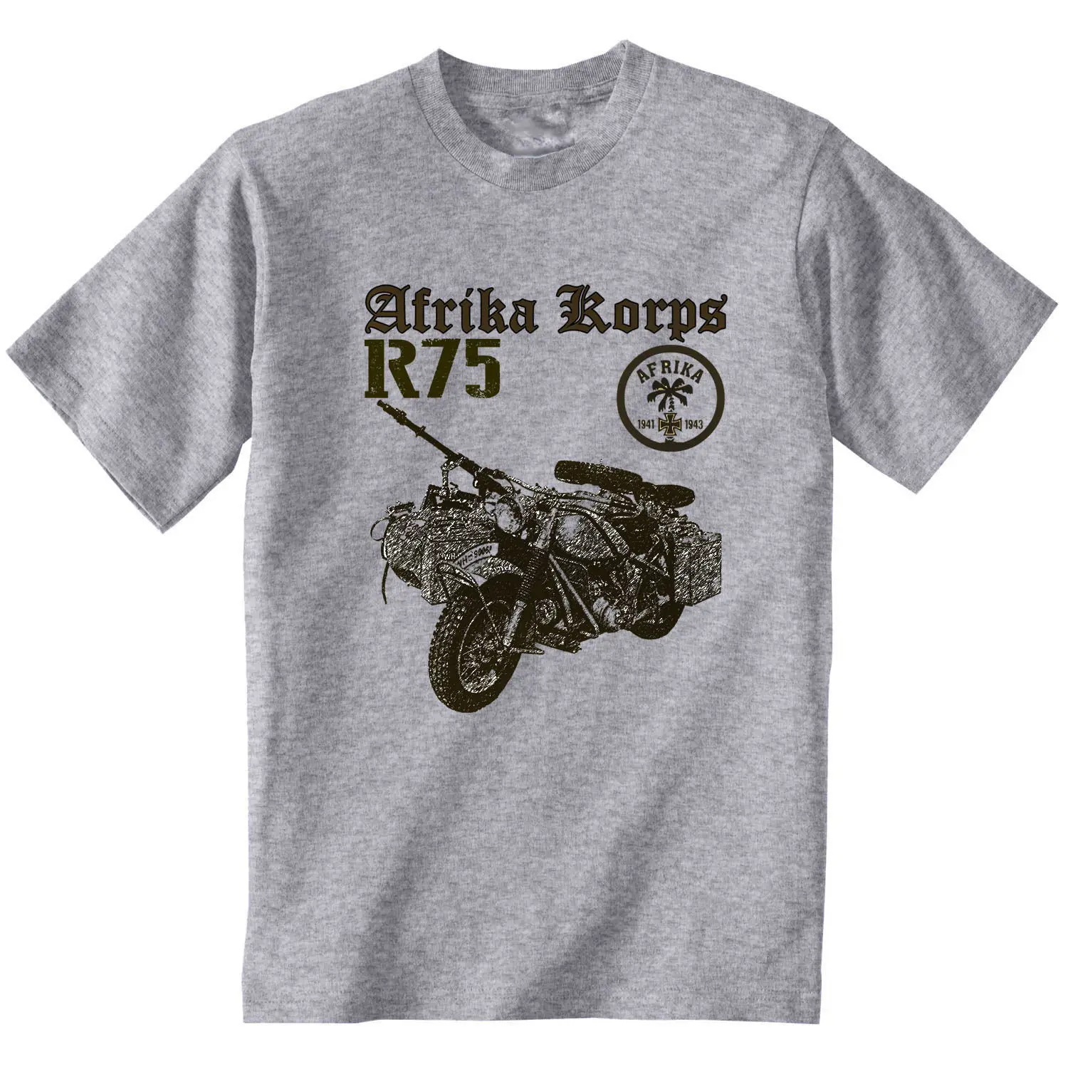 

Africa Corps WW2 rman R75 Motor Driewieler Military T-shi. Summer Cato Sho Mouw O-ne ntlemen New S-3XL