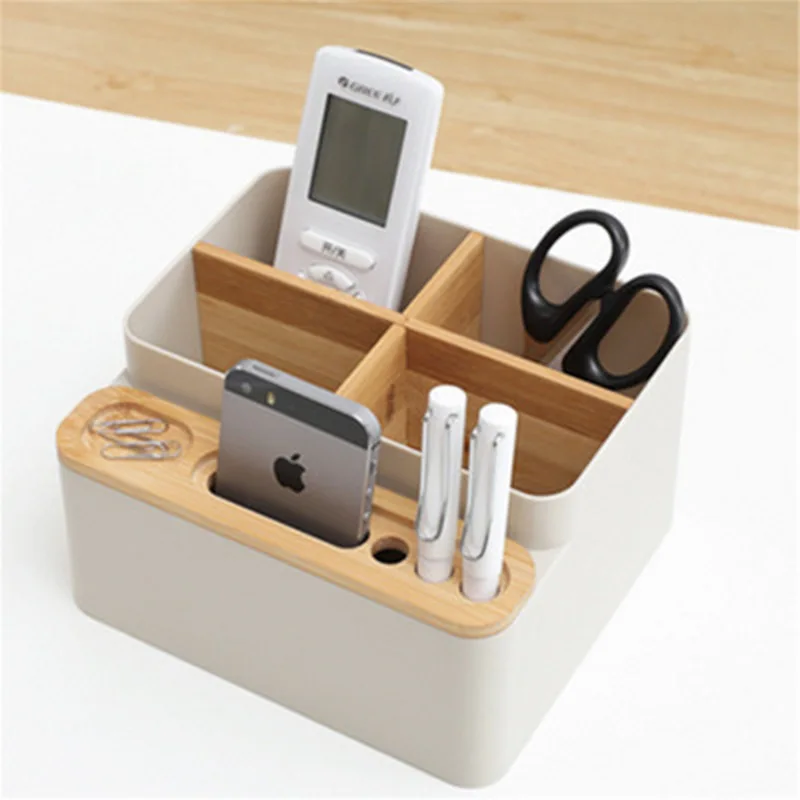 

Desktop Storage Box Detachable Remote Control Cosmetics Container Stationery Holder Home Office Make Up Jewelry Organizer Case