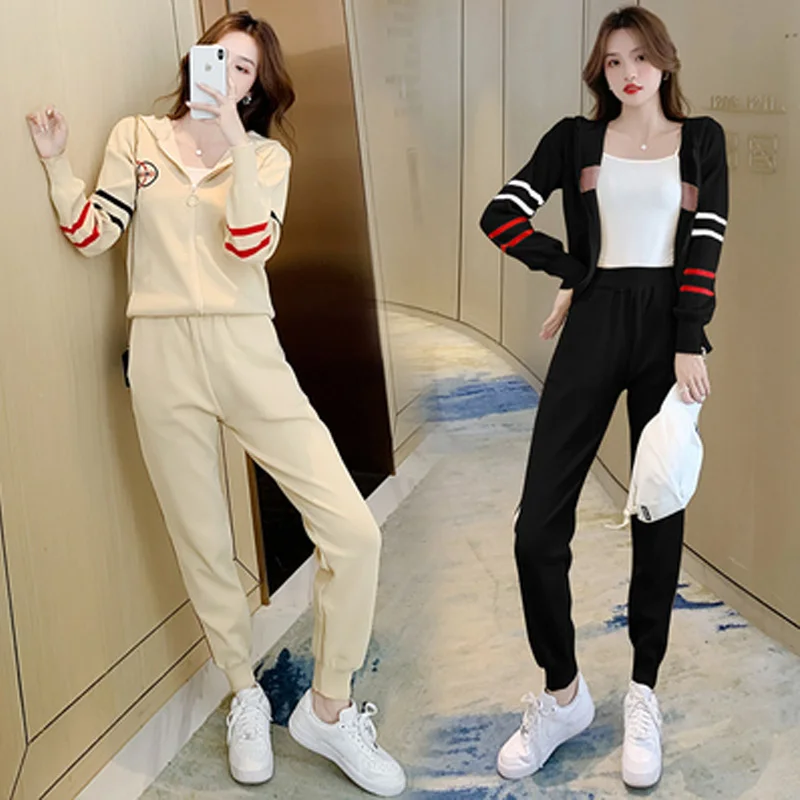

Design Chic Ins Hoodies Track Pants Women Two Piece Tracksuits Female Set Hooded Sweatshirts Sweatpants Autumn Sweatsuits Casual