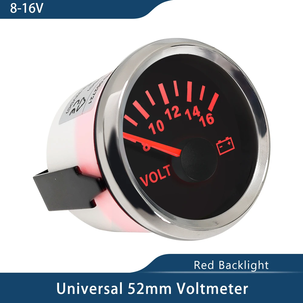 

Universal Waterproof 52mm(2") Voltmeter Volt Gauge Meter 9-32V for Car Boat Yacht Automobile Motor Truck With Red Backlight