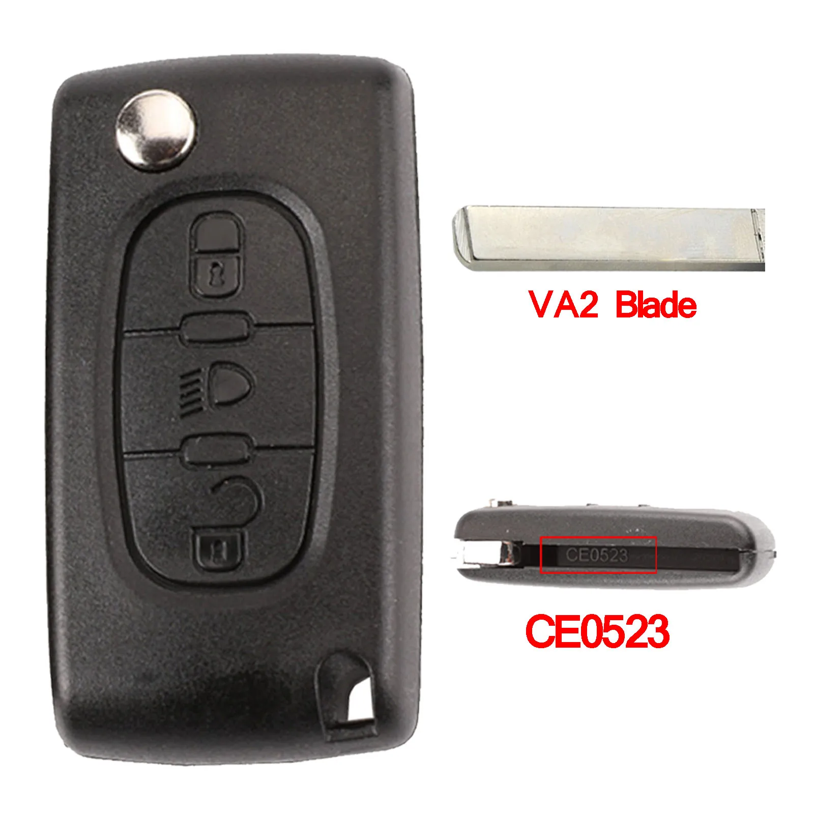 3B Lamp CE0523 VA2 Jingyuqin флип Автомобильный ключ оболочки CE0536/CE0523 для Citroen C4 C5 C8 Xsara Picasso Berlingo peugeot 307 607 807 Partner лампа багажника - Цвет: 3B Lamp CE0523 VA2
