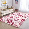 BlessLiving Red Lips Large Carpets Watercolor Kisses Floor Mat for Living Room Pop Art Bedroom Area Rug Sexy Girl Tapis Salon 1