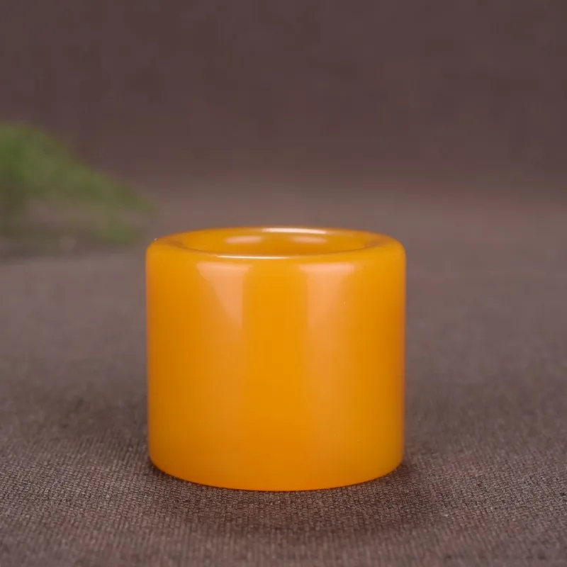 

Широкое кольцо из натурального желтого нефрита, мужское лечебное ювелирное изделие, резная вручную Нефритовая повязка, кольца, модные аксе...