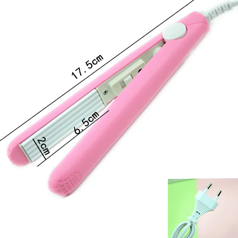 Мини выпрямитель плоский щипцы для завивки керамический розовый гофрированная