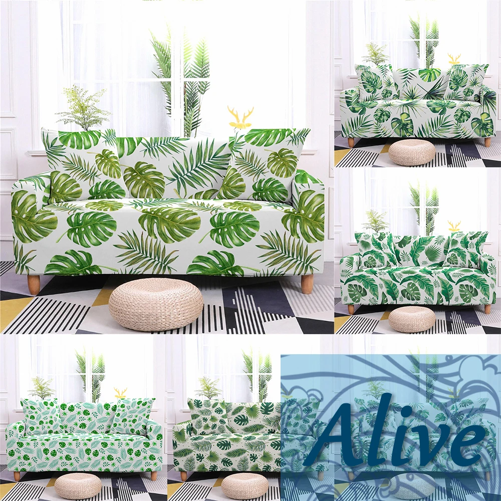 

Tropical Leaves Print Elastic Sofa Covers For Living Room Stretch Slipcovers Couch Cover Slipcover Case Sofa Furniture Protector