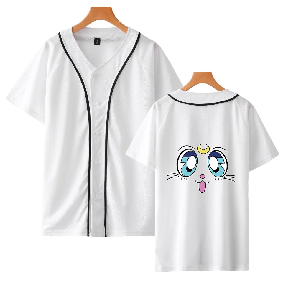 

Anime Sailor Moon Baseball T Shirt Unisex Summer Fashion Short Sleeve Funny Tshirts Casual Streetwear Trendy Baseball Tee Shirts
