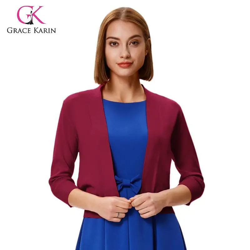 Грация Карин Женский Повседневный Болеро 3/4 рукав открытый передний укороченный