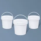 Пустой 2-литровый круглый контейнер с ручкой и крышкой, контейнер для пищевых продуктов, контейнер для живописи с медом, Герметичная Бутылка, 5 шт.