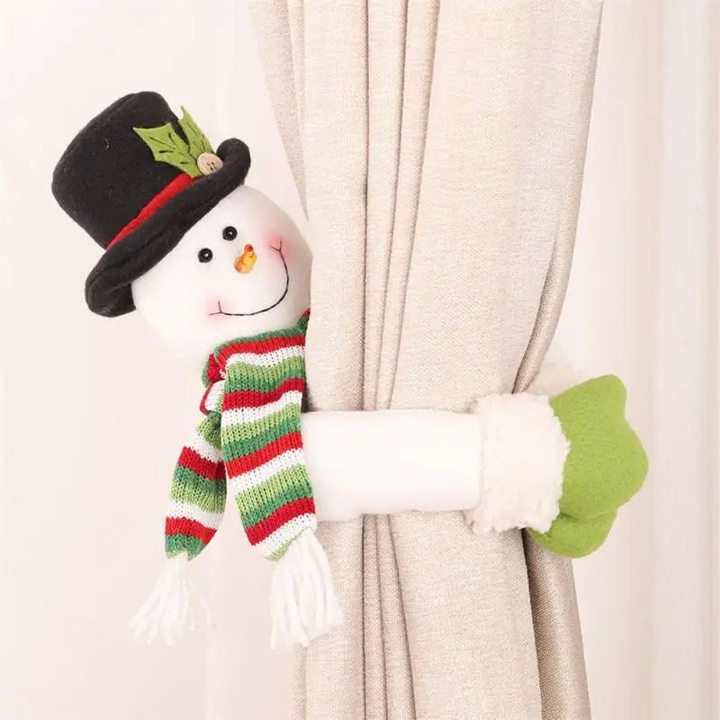 

Christmas Curtain Holder Merry Christmas Decorations For Home Ornaments New Year 2021 Santa Claus Xmas Curtain Home Decor