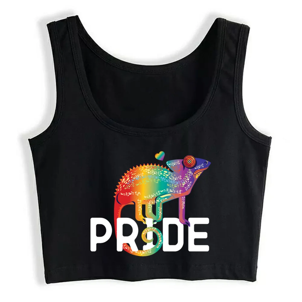 

Crop Top Women Chameleon Pride Rainbow Y2k Gothic Emo Harajuku Tank Top Female Clothes
