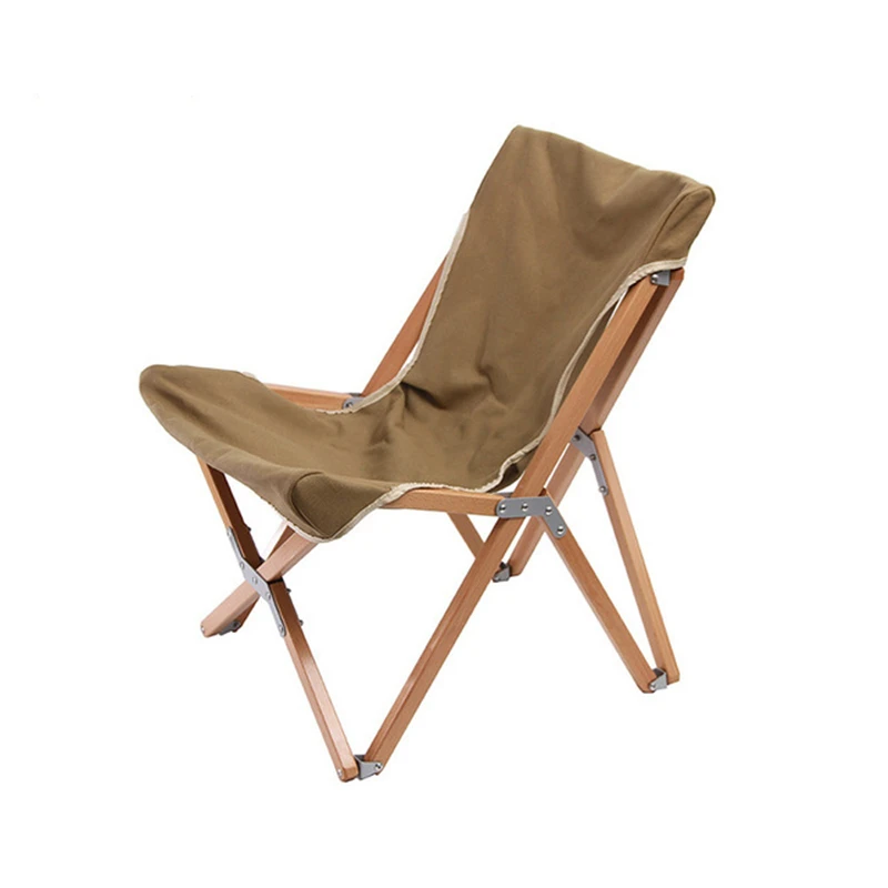 저렴한 단단한 나무 야외 나비 의자 휴대용 캠핑 접는 의자 두꺼운 캔버스 낚시 의자 Foldable 비치 의자