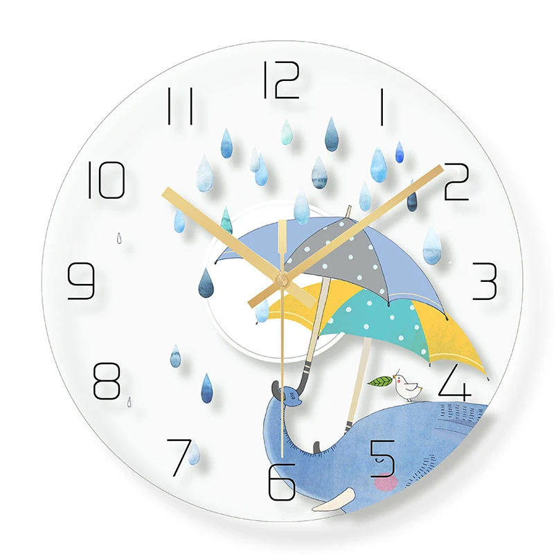 Милые детские настенные часы с мультяшным рисунком скандинавские самоходные