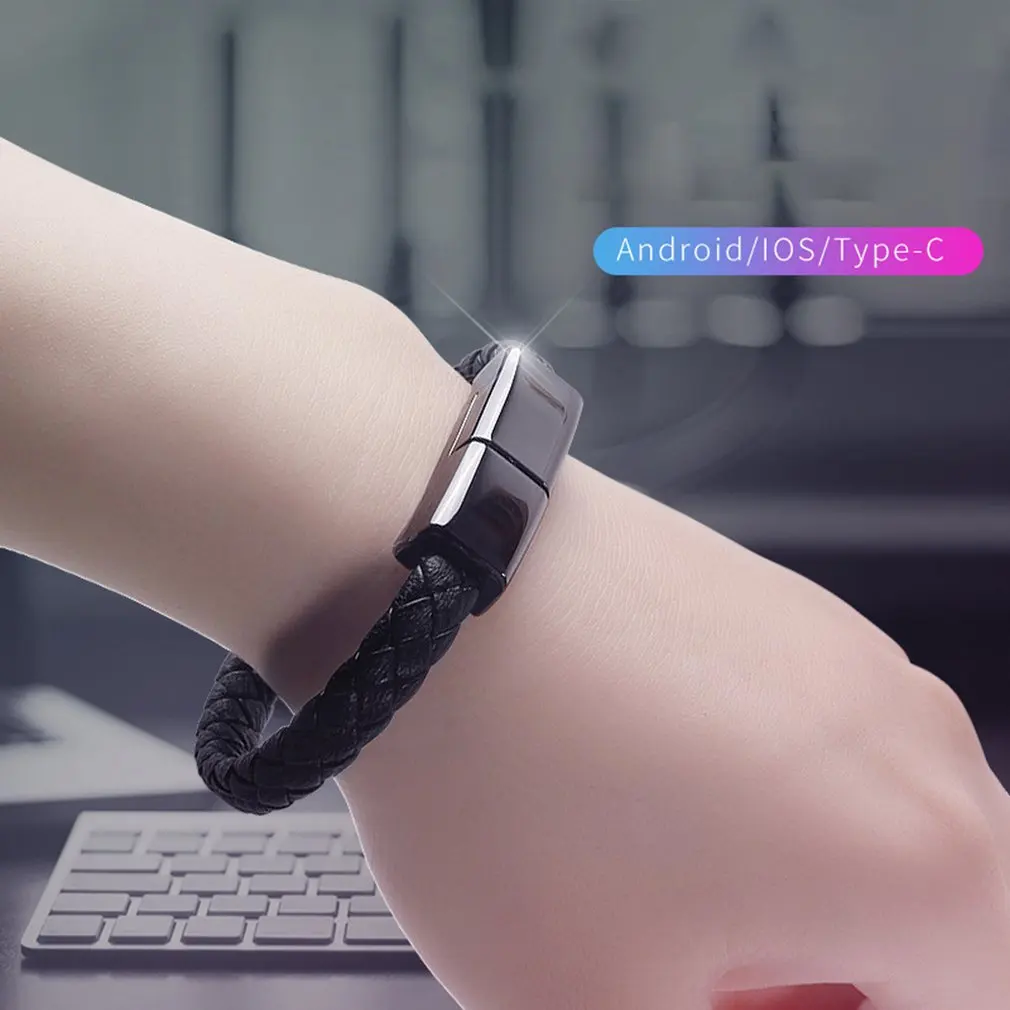 Креативный браслет кабель передачи данных для Apple Android type-C мобильного телефона из