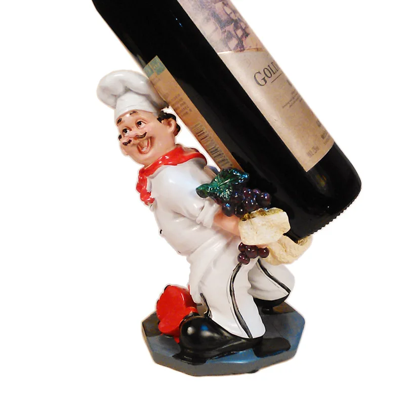 Милый шеф повар подставка для красного вина из смолы статуэтки кухонные