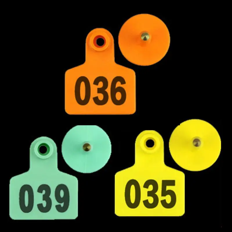 

100PCS Soft TPU Ear Tags Livestock Identification Ear Tag Applicator for Pig Cow Dropshipping