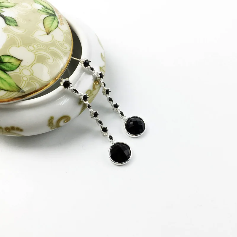 Женские длинные серьги-подвески со звездами из серебра 925 пробы с перламутром и