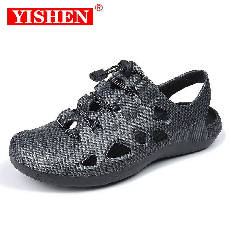 

YISHEN New Summer Sandals Men Clogs Slippers Soft Bottom Beach Sandal Men Clog Sandals Comfortable Breathable Outdoor Flip Flop