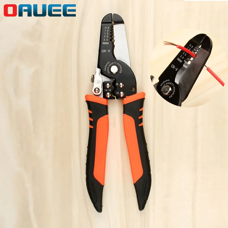 

175mm Stripping Crimping Pliers Wire Stripper Multi Functional Ring Crimpper Electrician Peeling Network Cable Stripper Tools