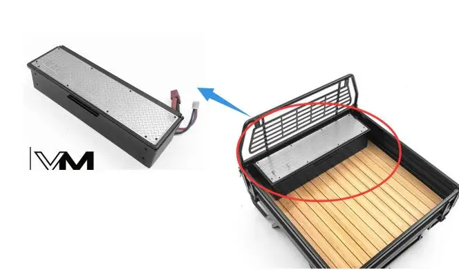 battery box Резиновое зеркало заднего вида/роликовая клетка/багаж/бампер/подножка/переднее крыло/батарейный блок для killerbody 1/10 весы Toyota Land Cruiser LC70 Body BOOMRACING BRX01 4x4 гусеничный грузовик - Цвет: battery box