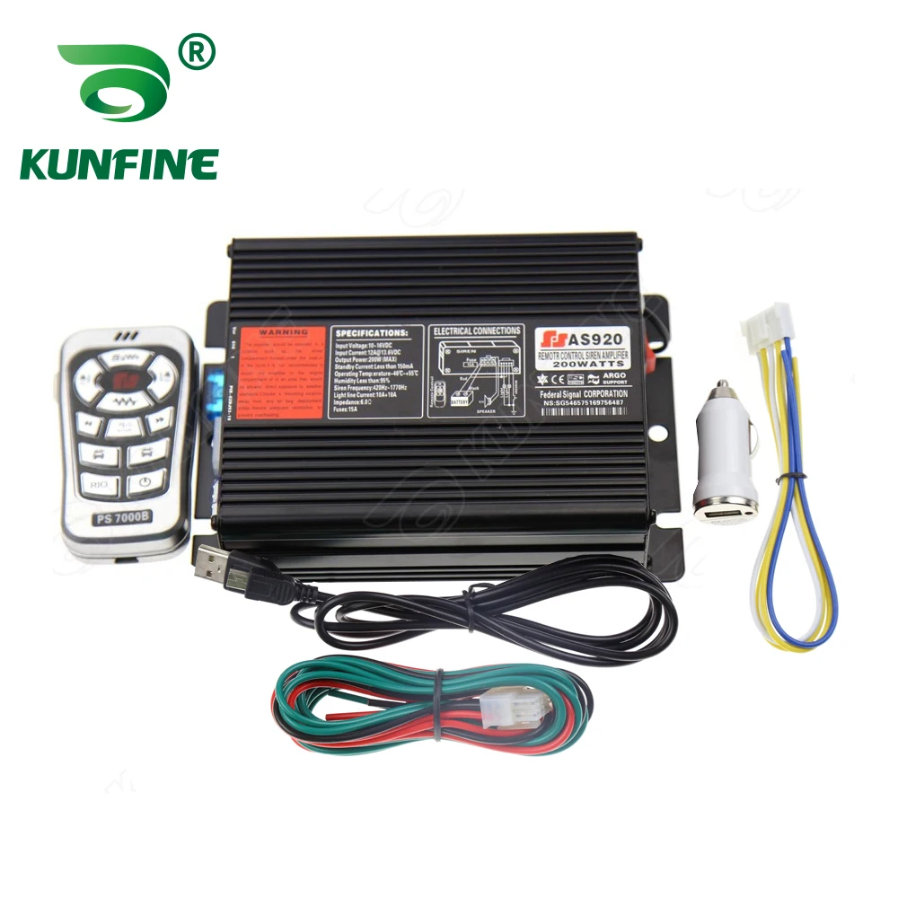 

Federal Signal 200W wireless car siren 10 tones with Microphone 2 light switches(without speaker)