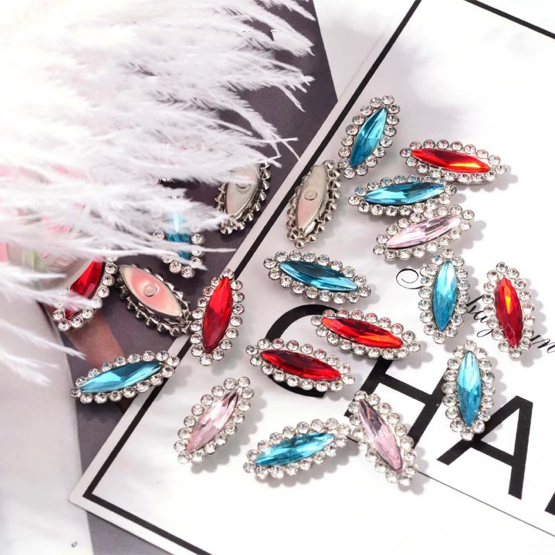 Стразы из хрустального стекла s-образные с плоским основанием пришивные стразы