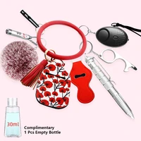 10pcs self defense ring keychain for womenalarm tactical pen personal defence key chain set girls gifts armas